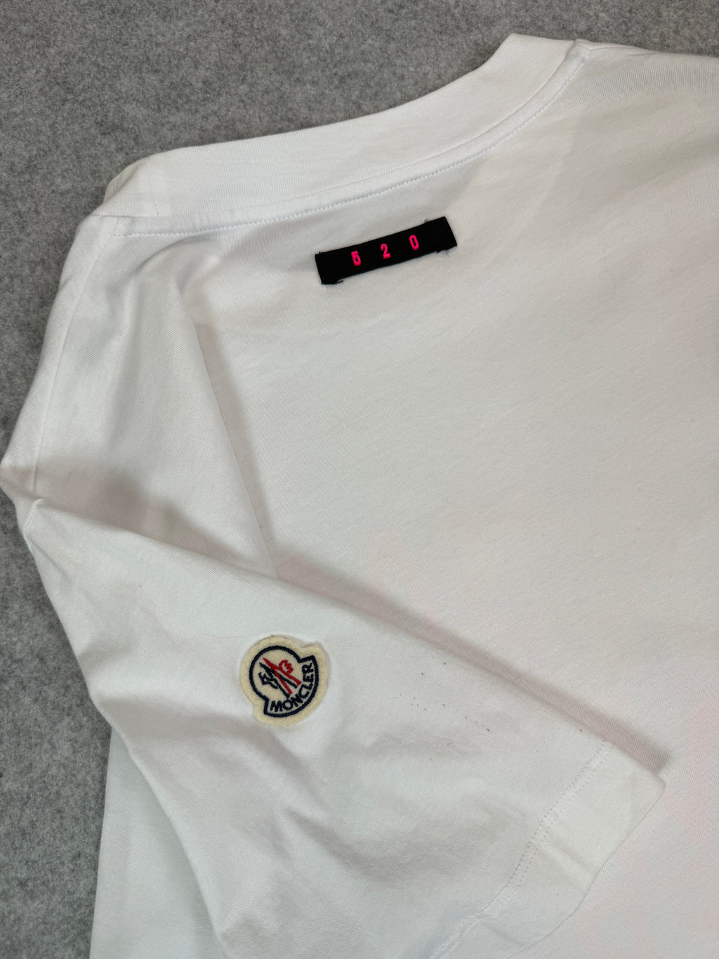 Moncler Love Moncler Pink Logo Tee White (USED)