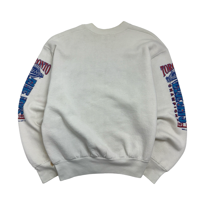 1993 Toronto Blue Jays World Series Double Play Sweatshirt White | Vitnage Clothing Store Canada
