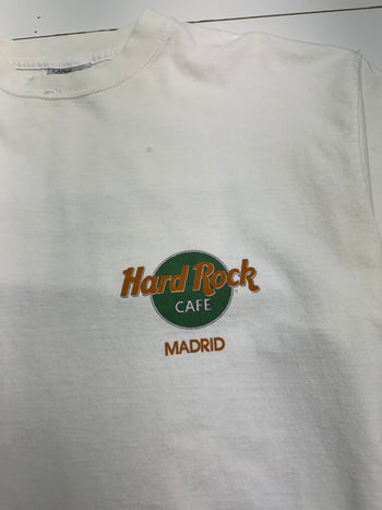 (L) Vintage Hard Rock Cafe Madrid Tee White