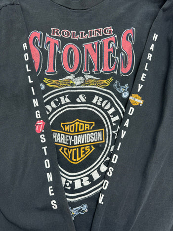 (L) Vintage '94 Rolling Stone x Harley Davidson L/S Tee Black