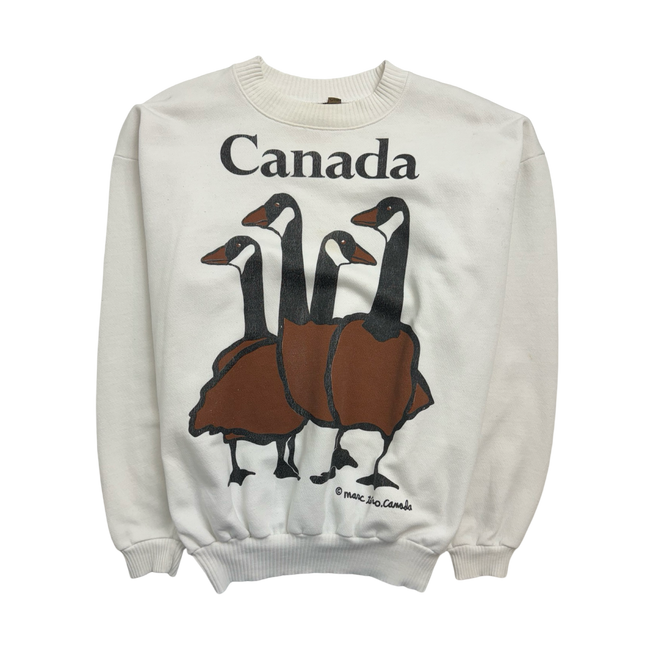 (L) Vintage Canada Geese Sweatshirt White