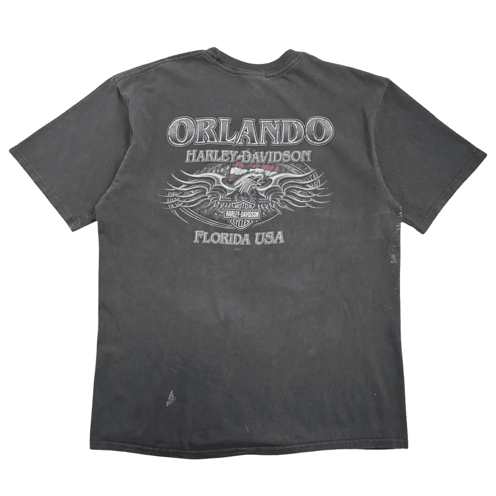 Vintage Y2K Harley Davidson Orlando Tee Black