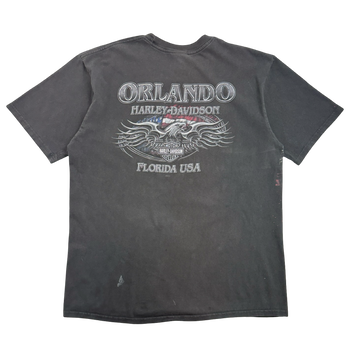 Vintage Y2K Harley Davidson Orlando Tee Black