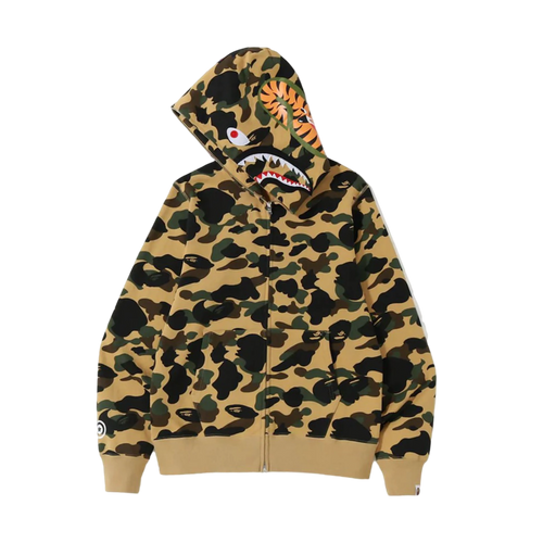 BAPE 1st Camo Shark Full Zip Hoodie Yellow (USED) | Vintage Clothing Store Canada