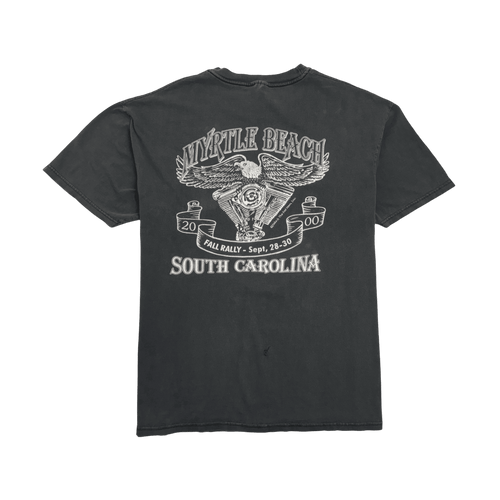 (XL) Vintage '00 Myrtle Beach Fall Rally Biker Tee Black | Vintage Clothing Store Canada