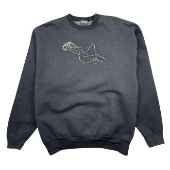 Vintage Girl Graphic Crewneck Black