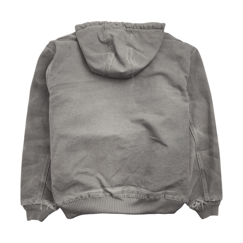 Vintage Carhartt Zip-Up Faded Hooded Ash Grey Jacket | Vintage Clothing Store Canada