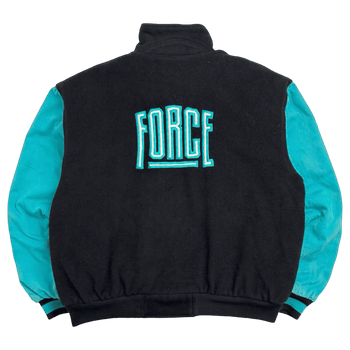 Vintage 90s Nike Force Varsity Jacket Black/Teal