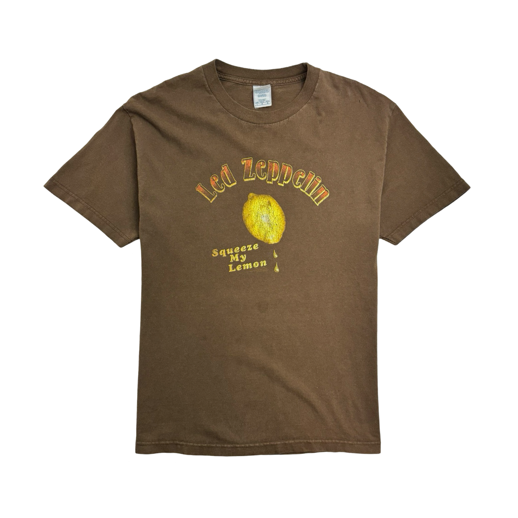 (M) Vintage Led Zeppelin Squeeze My Lemon Tee Brown