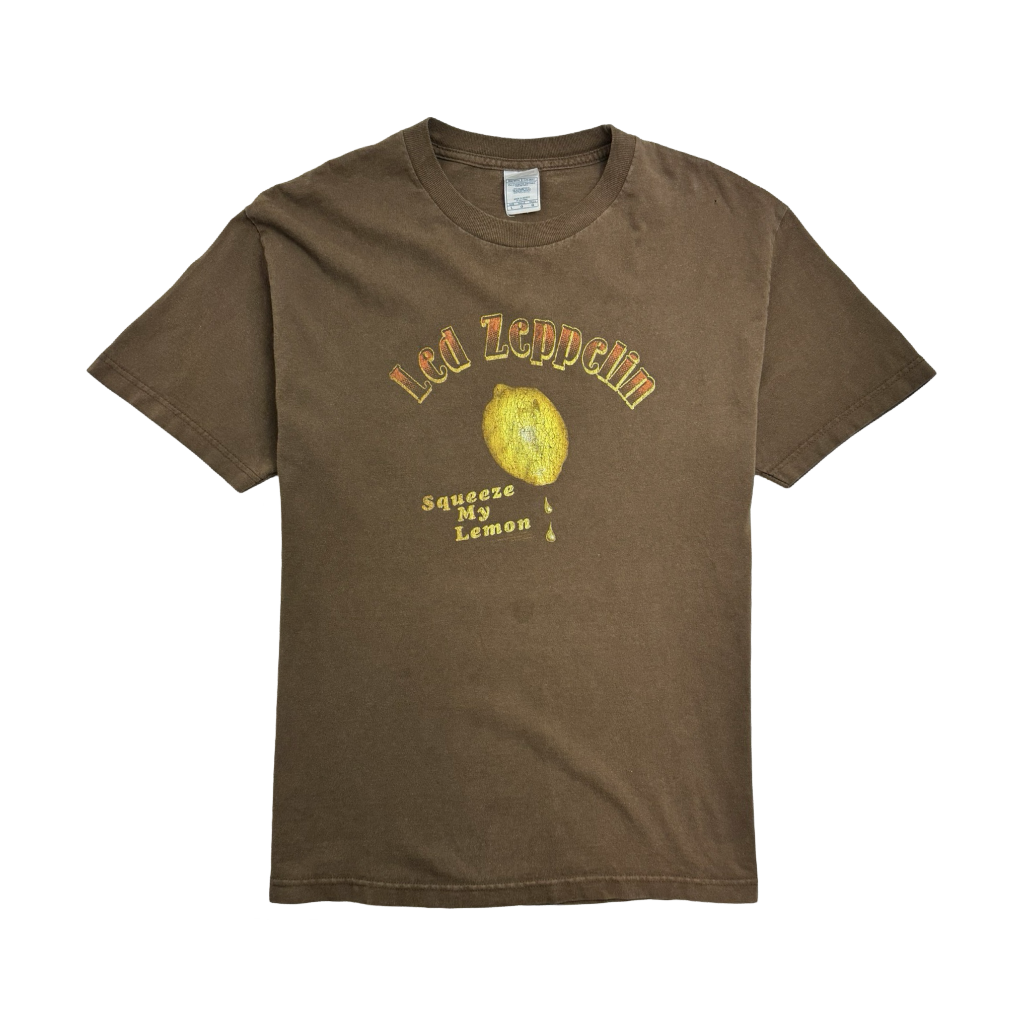 (M) Vintage Led Zeppelin Squeeze My Lemon Tee Brown