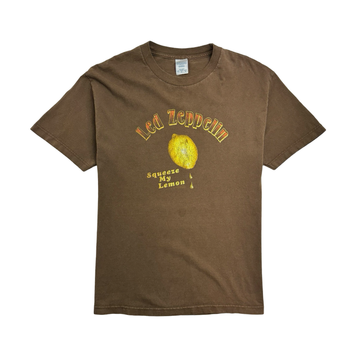 (M) Vintage Led Zeppelin Squeeze My Lemon Tee Brown | Vitnage Clothing Store Canada