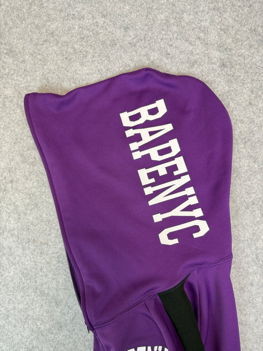 BAPE NYC Track Full Zip Hoodie Purple (USED) | Vitnage Clothing Store Canada