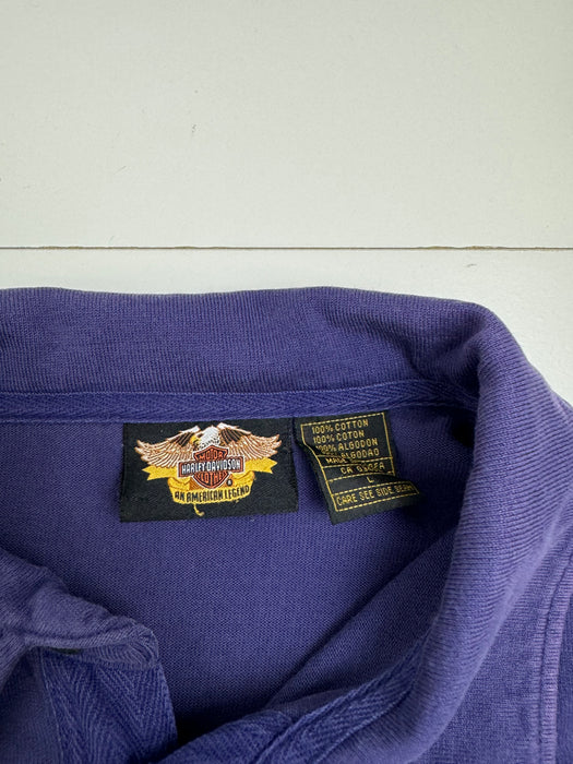 (M) Vintage Harley Davidson Colar L/S Tee Purple | Vitnage Clothing Store Canada