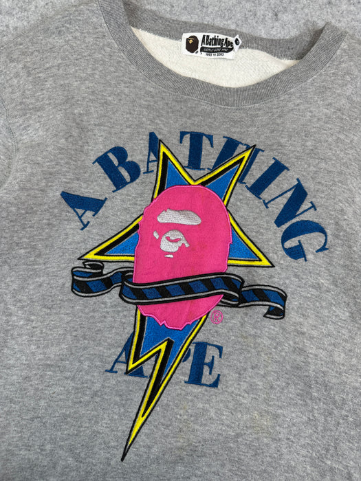 BAPE Apesta Film Star Sweatshirt Grey (USED) | Vitnage Clothing Store Canada