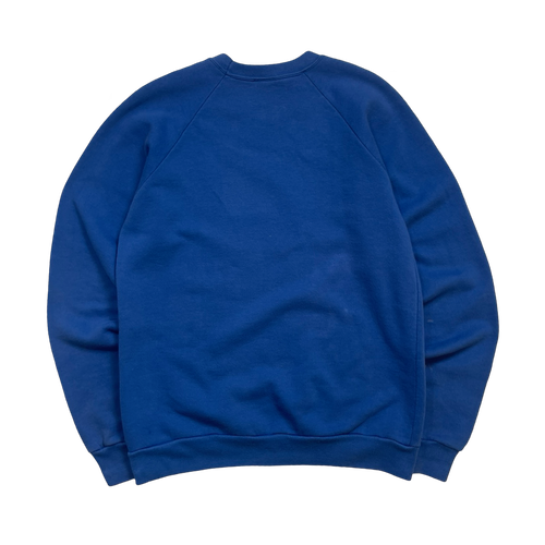 Vintage 80s Club Monaco Crest Sweatshirt Blue | Vintage Clothing Store Canada