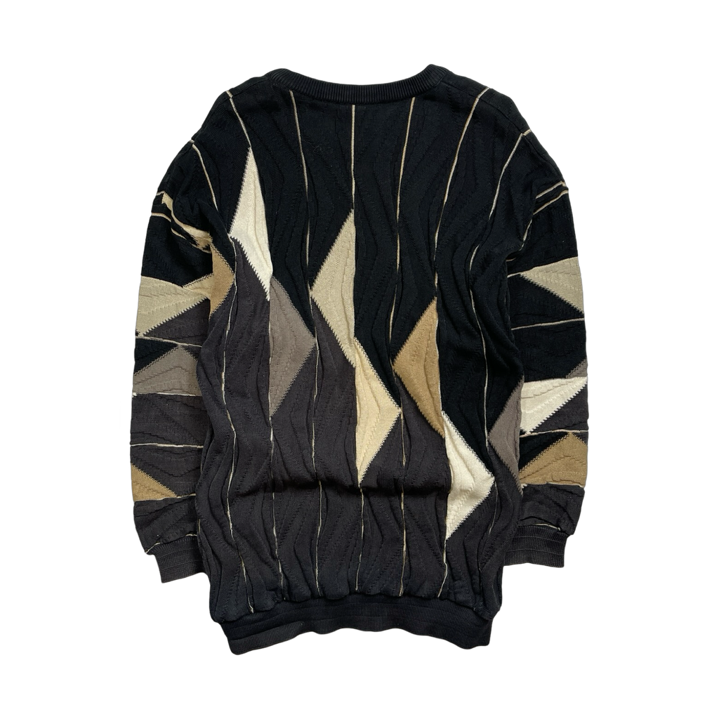 Vintage Tundra 3D Textured Knit Sweater Black