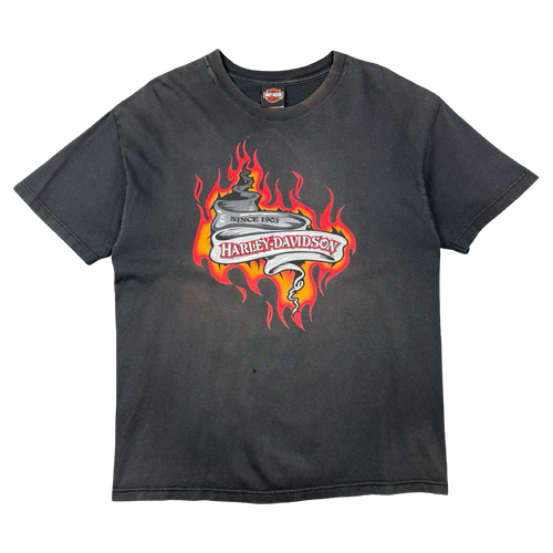 Vintage Harley Davidson Barnes Flame Tee Black | Vintage Clothing Store Canada