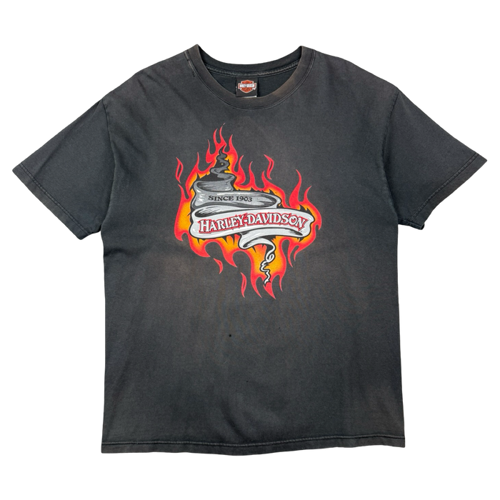 Vintage Harley Davidson Barnes Flame Tee Black | Vitnage Clothing Store Canada