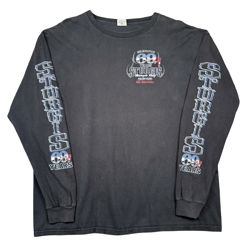 Vintage Harley Davidson Sturgis 70th Anniversary L/S Tee Black