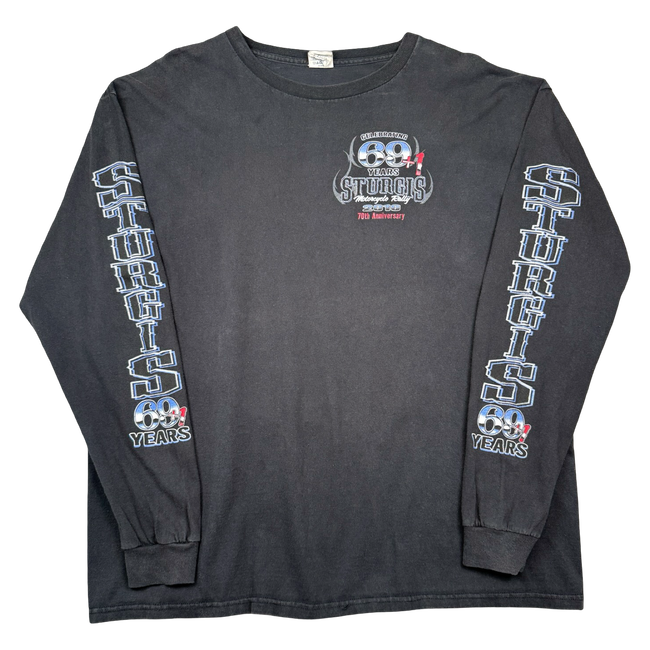 Vintage Harley Davidson Sturgis 70th Anniversary L/S Tee Black