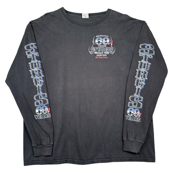 Vintage Harley Davidson Sturgis 70th Anniversary L/S Tee Black | Vitnage Clothing Store Canada