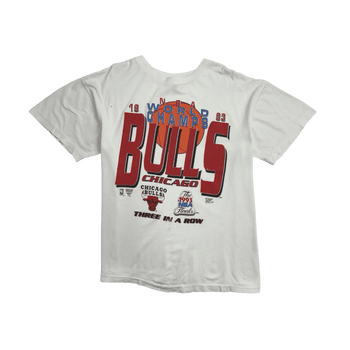 (L) Vintage '93 Chicago Bulls World Champs Tee White