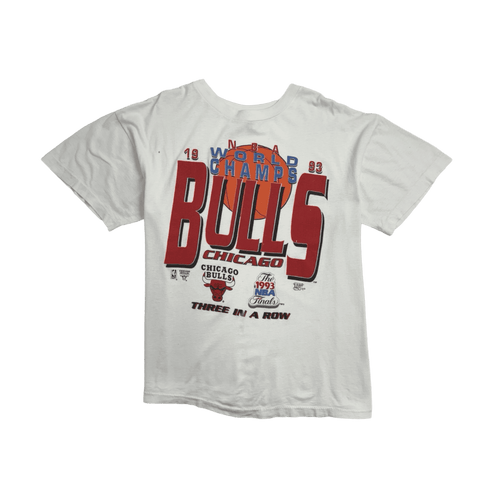 (L) Vintage '93 Chicago Bulls World Champs Tee White | Vintage Clothing Store Canada