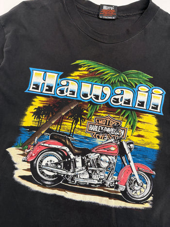 Vintage 1990s Harley Davidson Honolulu Hawaii Tee Black