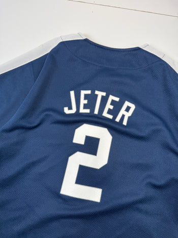 Vintage Derek Jeter New York Yankees Starter Jersey Navy