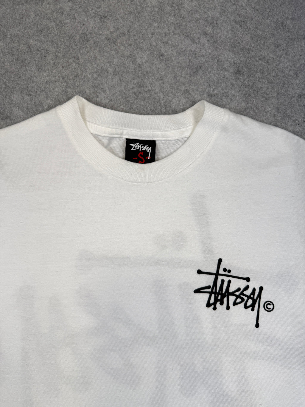 Vintage Stussy Classic Logo Tee White