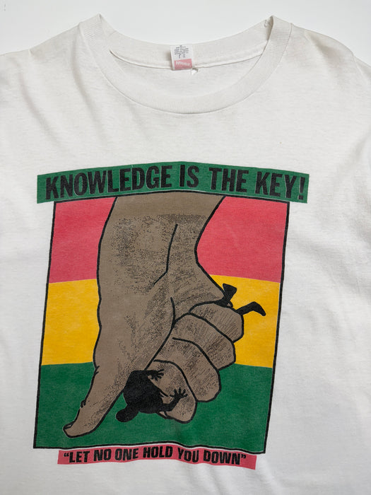 Vintage 90's Knowledge Is Key Promo Tee White | Vitnage Clothing Store Canada