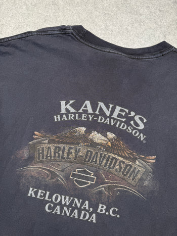 Vintage Harley Davidson Skull Sleeve L/S Tee Black