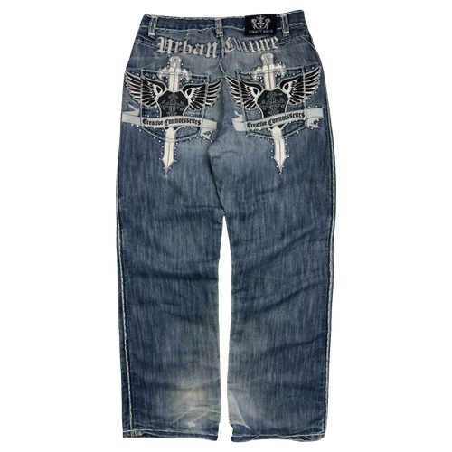 Direct Blue Creative Connoisseurs Y2K Denim Pants | Vintage Clothing Store Canada