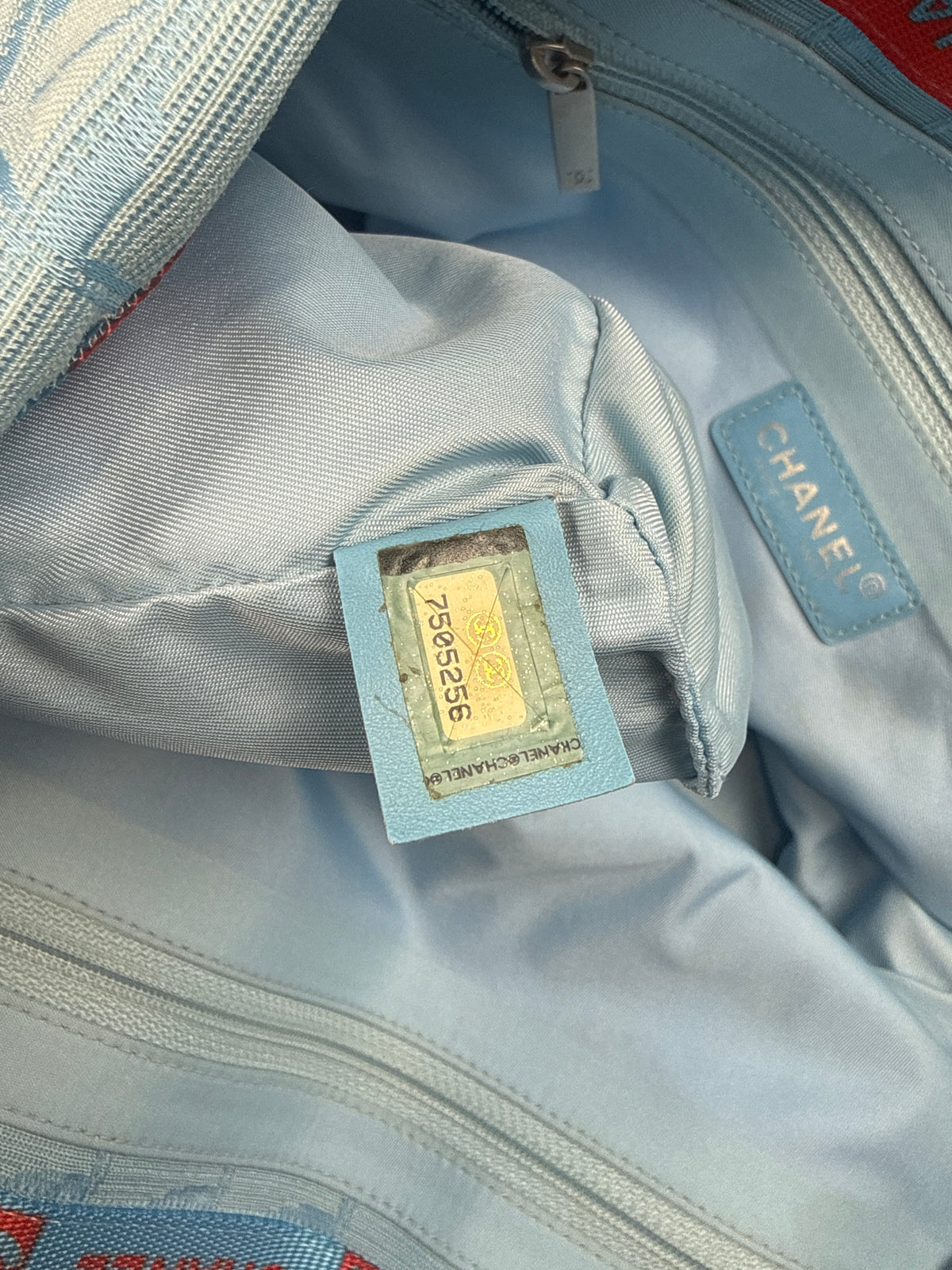 Chanel Travel Ligne Tote Bag Light Blue