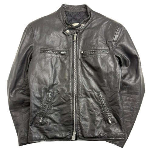 Vintage Golden Crown Leather Jacket Black | Vintage Clothing Store Canada