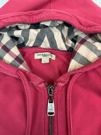 Women's Burberry Full Zip Hoodie Pink