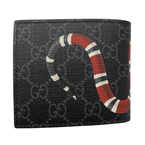 Gucci King Snake Bifold Wallet Black | Vintage Clothing Store Canada