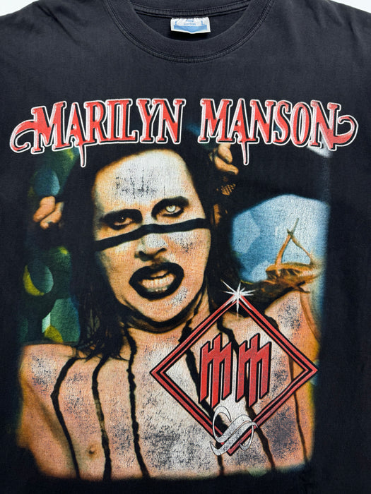 (M) Vintage 90s Boot Marilyn Manson Tee Black | Vitnage Clothing Store Canada