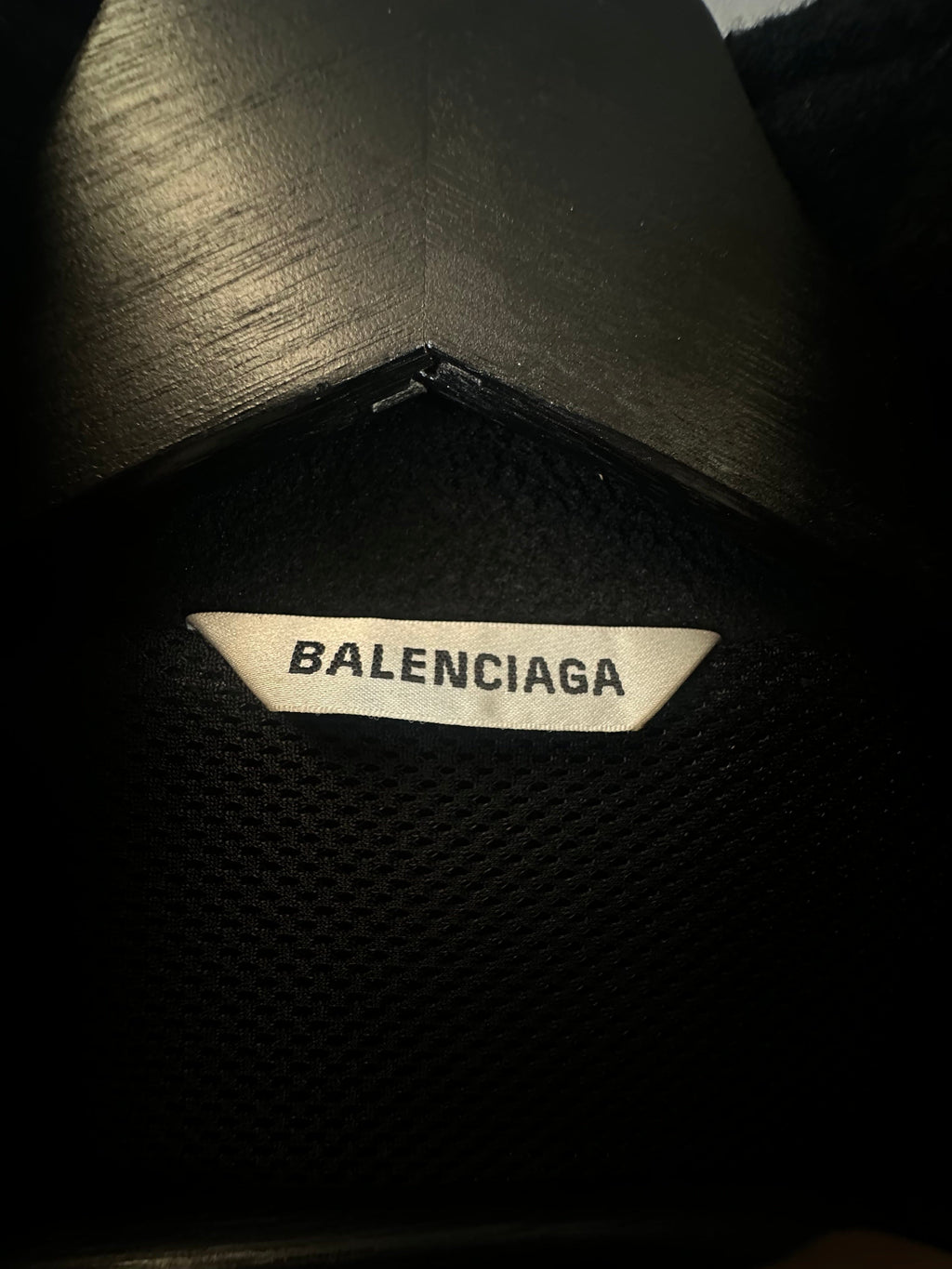 Balenciaga Logo Embroidered Polar Fleece Track Jacket Black (USED)