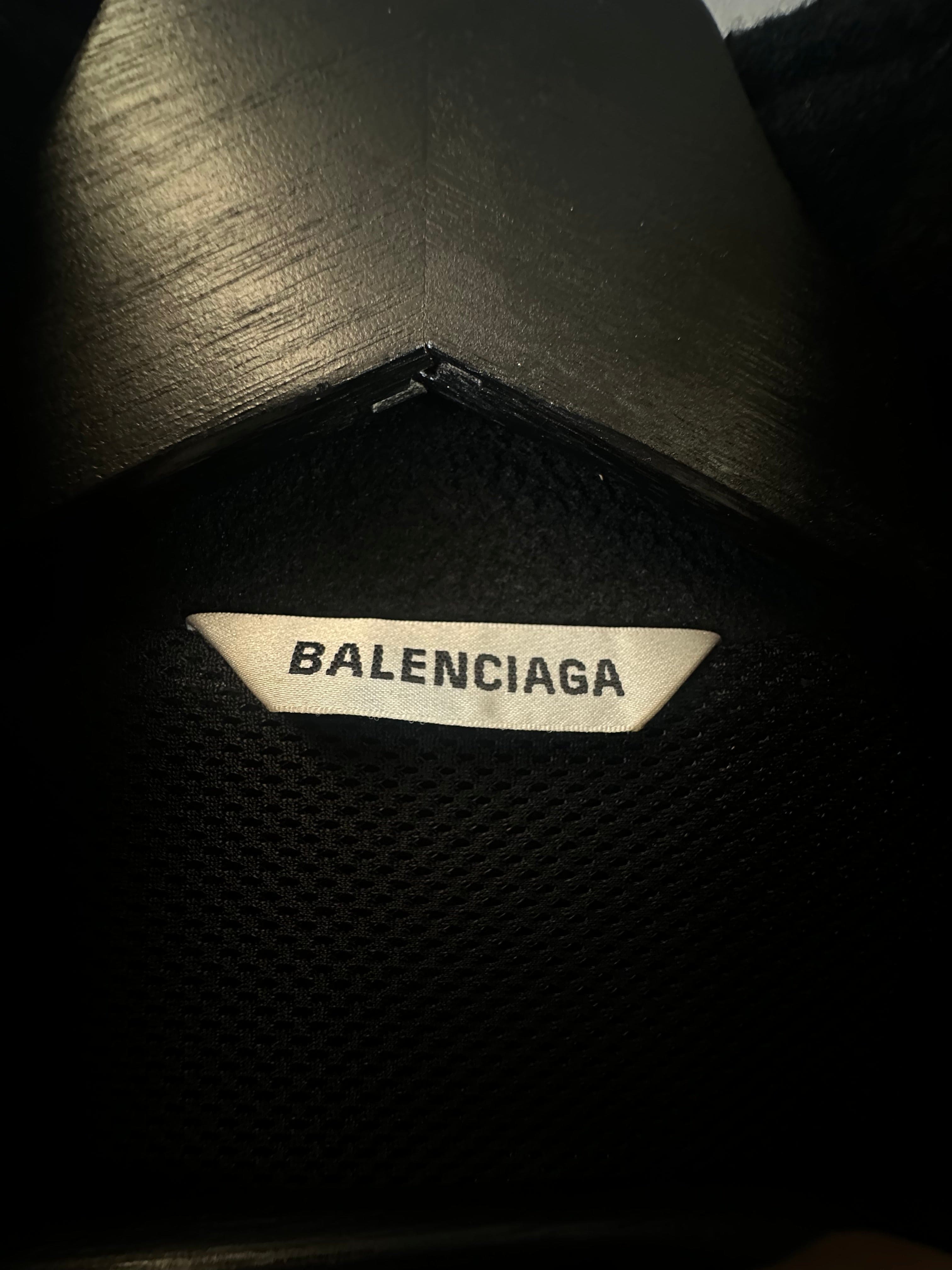 Balenciaga Logo Embroidered Polar Fleece Track Jacket Black (USED)