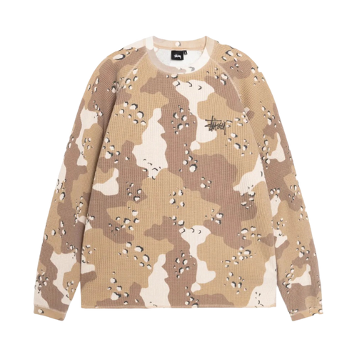 Stussy Raglan Thermal L/S Tee Desert Camo | Vintage Clothing Store Canada