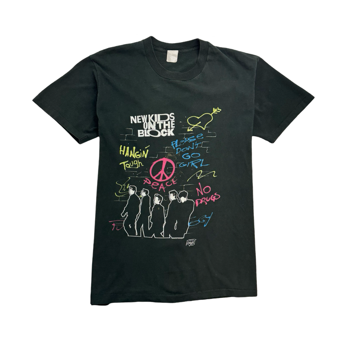 (L) Vintage '89 New Kids On The Block Tee Black | Vitnage Clothing Store Canada