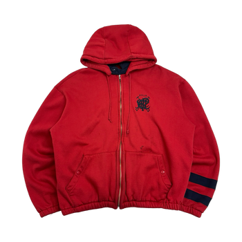 Vintage Polo Ralph Lauren Button Zip-up Hoodie Red
