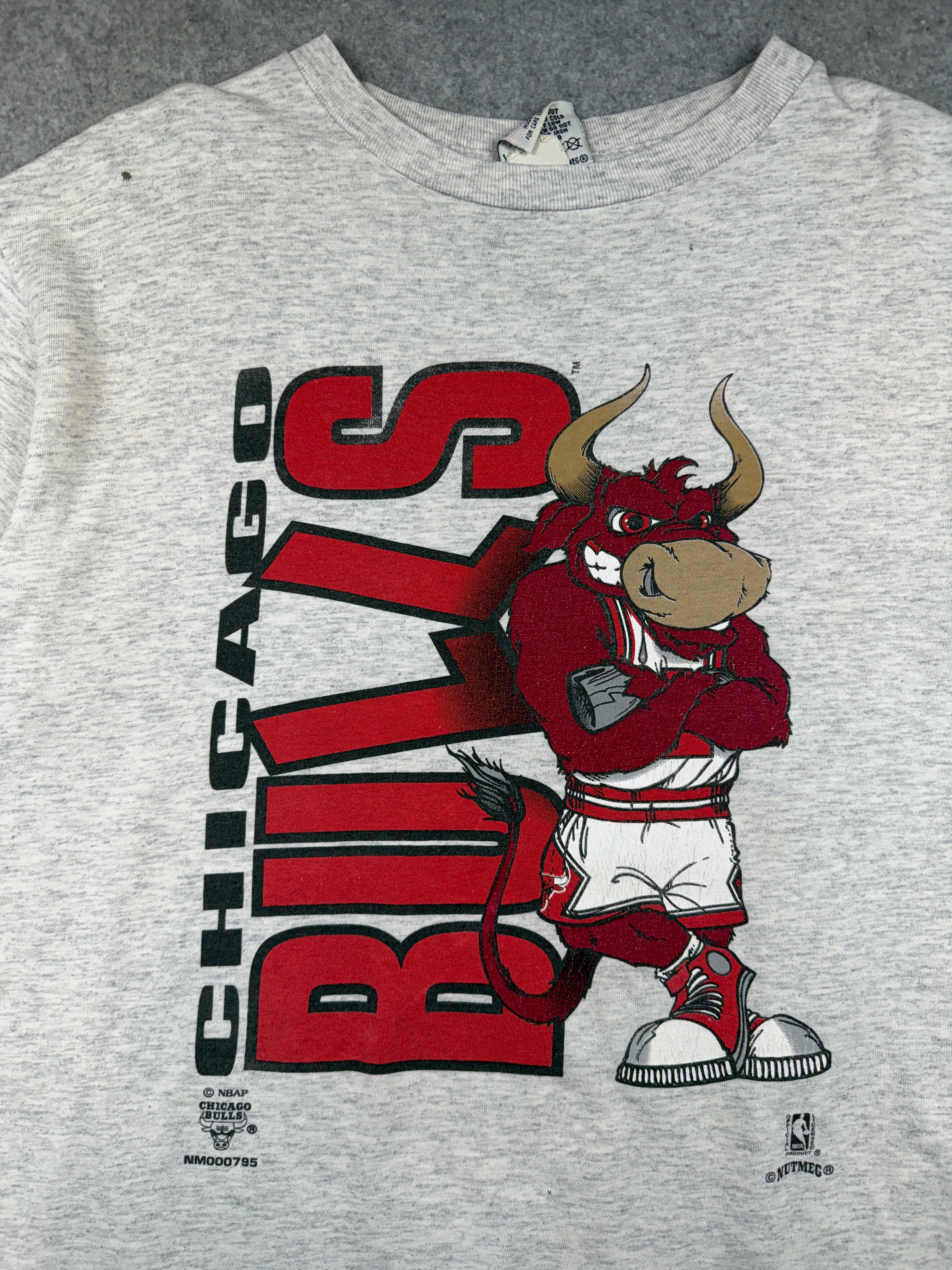 Vintage Chicago Bulls Benny the Bull Mascot Tee Grey