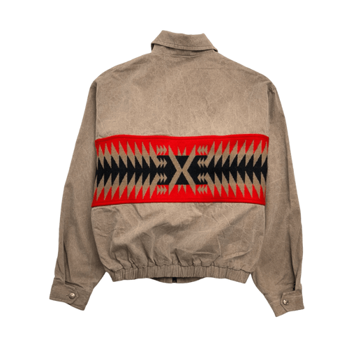 Vintage 90s Pendleton Patterned Zip-Up Jacket Beige | Vintage Clothing Store Canada