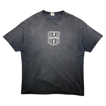 Vintage West Coast Choppers Silver Pinstripe Cross Logo Tee Black