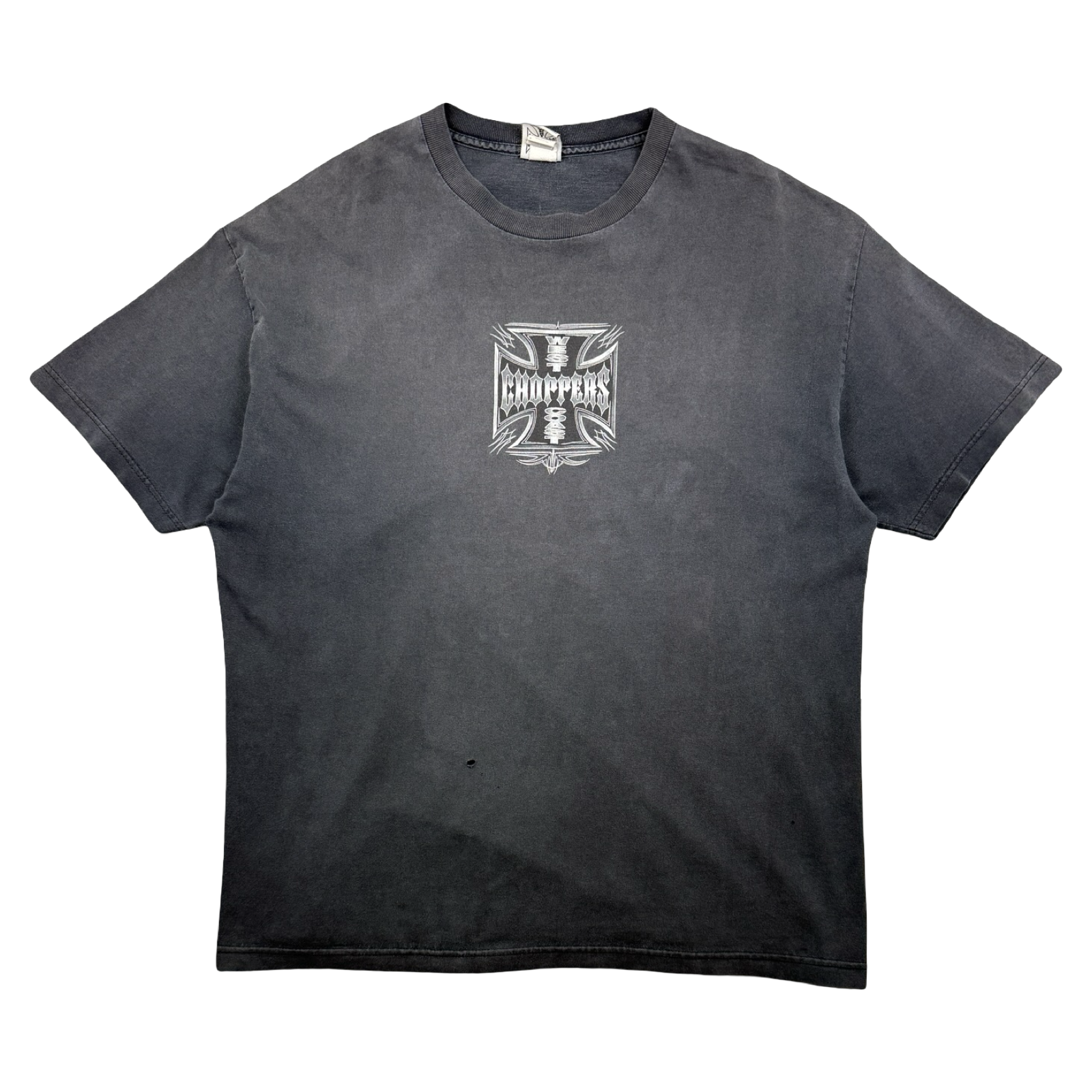 Vintage West Coast Choppers Silver Pinstripe Cross Logo Tee Black