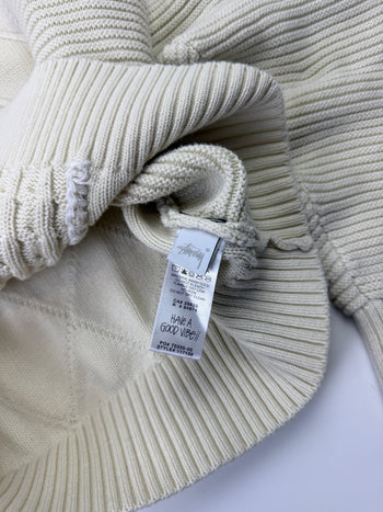 Stussy Patchwork Knit Sweater Cream (USED)