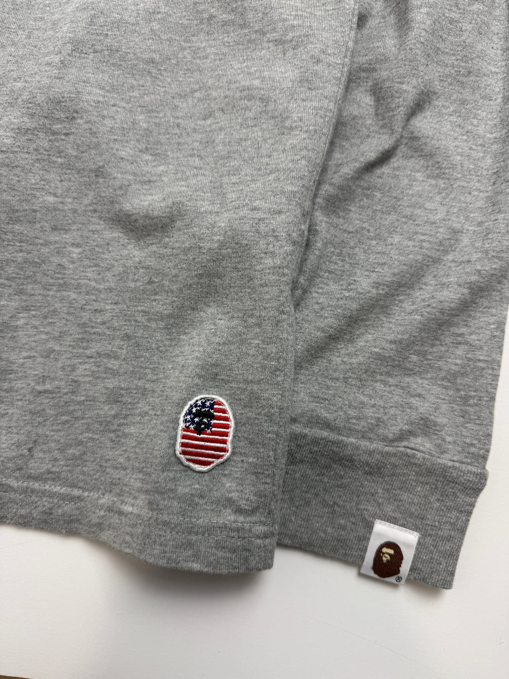 BAPE Spell Out Logo L/S Tee Grey (USED)
