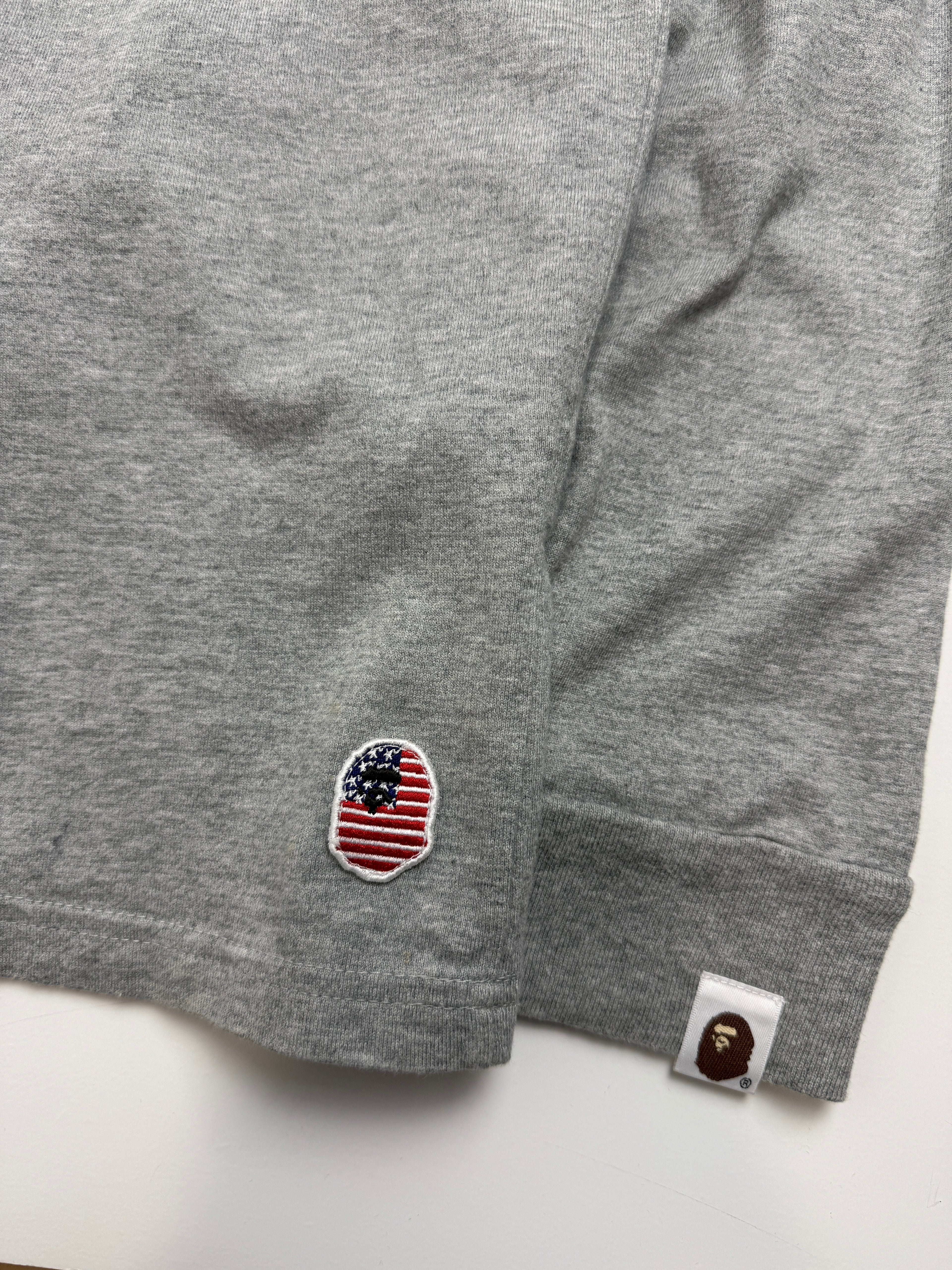 BAPE Spell Out Logo L/S Tee Grey (USED)